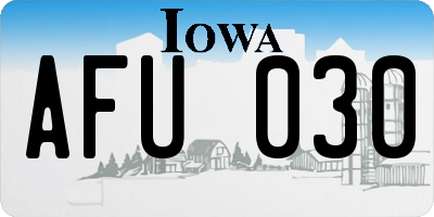 IA license plate AFU030
