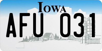 IA license plate AFU031