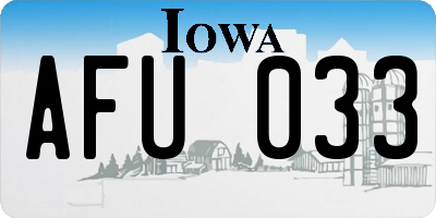 IA license plate AFU033