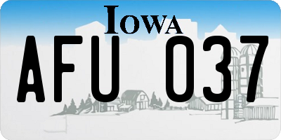 IA license plate AFU037