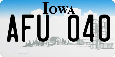 IA license plate AFU040