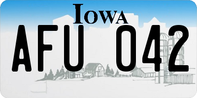 IA license plate AFU042