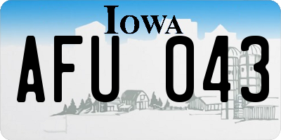 IA license plate AFU043