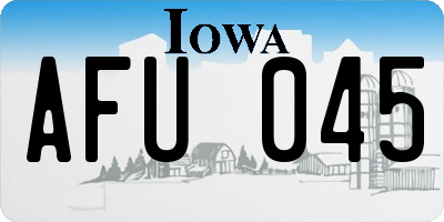 IA license plate AFU045