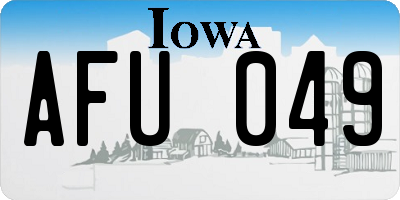 IA license plate AFU049