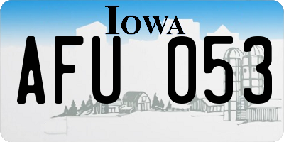 IA license plate AFU053