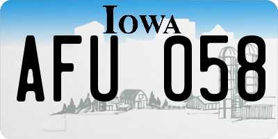 IA license plate AFU058