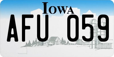 IA license plate AFU059