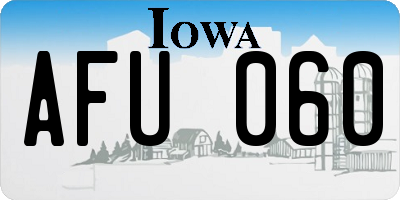 IA license plate AFU060