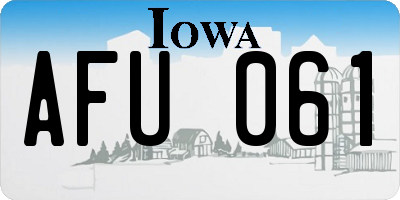 IA license plate AFU061