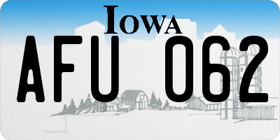 IA license plate AFU062