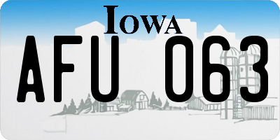 IA license plate AFU063