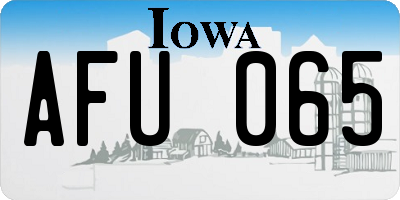 IA license plate AFU065