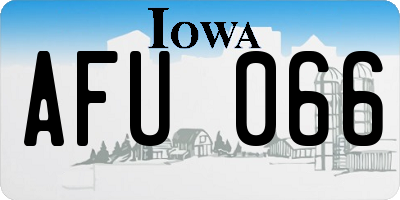 IA license plate AFU066