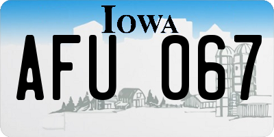 IA license plate AFU067