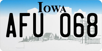 IA license plate AFU068