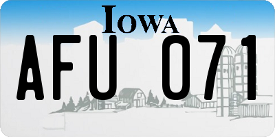 IA license plate AFU071
