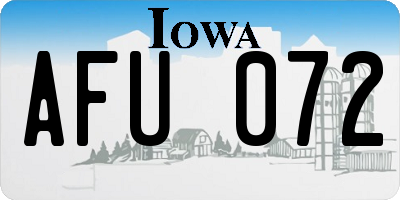 IA license plate AFU072