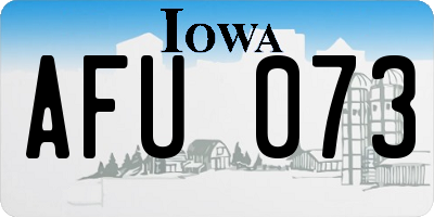 IA license plate AFU073