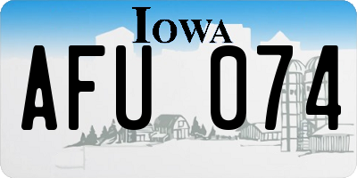 IA license plate AFU074