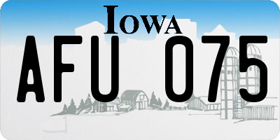 IA license plate AFU075