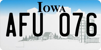 IA license plate AFU076