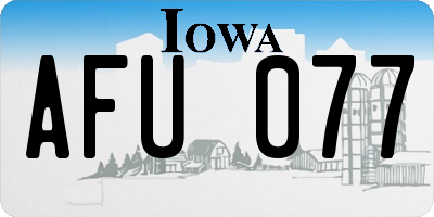 IA license plate AFU077