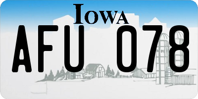 IA license plate AFU078