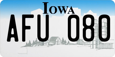 IA license plate AFU080