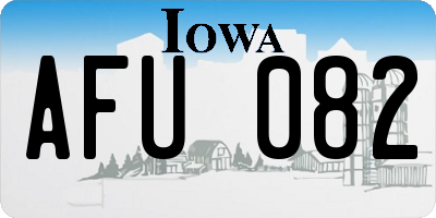 IA license plate AFU082