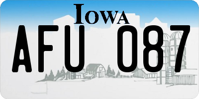 IA license plate AFU087