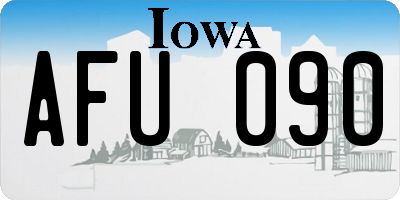 IA license plate AFU090