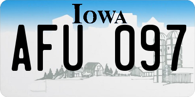 IA license plate AFU097