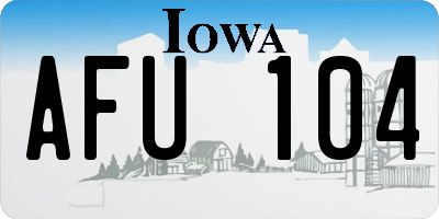 IA license plate AFU104