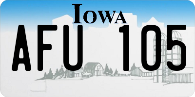 IA license plate AFU105