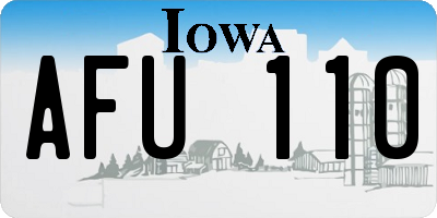 IA license plate AFU110