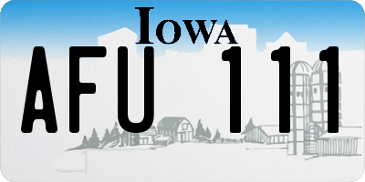 IA license plate AFU111