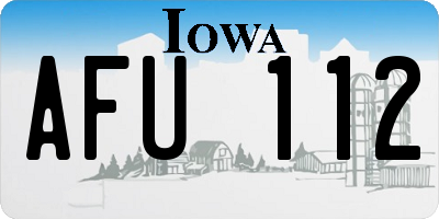 IA license plate AFU112