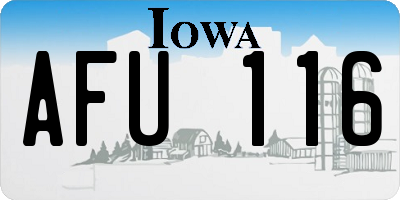 IA license plate AFU116