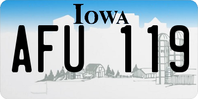 IA license plate AFU119