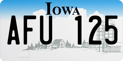 IA license plate AFU125