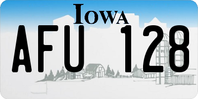 IA license plate AFU128