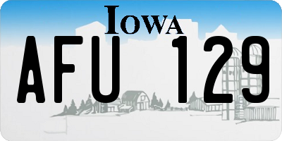 IA license plate AFU129