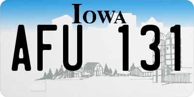 IA license plate AFU131