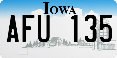 IA license plate AFU135