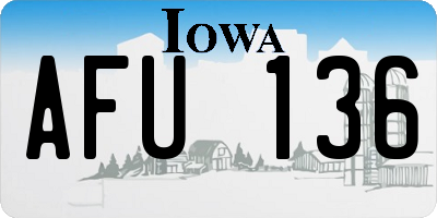 IA license plate AFU136