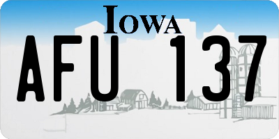 IA license plate AFU137