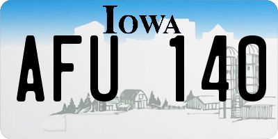 IA license plate AFU140