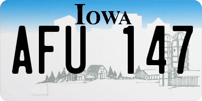 IA license plate AFU147