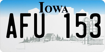 IA license plate AFU153